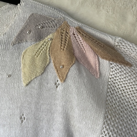 Vintage Maurada Pearl Embellished Womens Knit Sweater Size L - Picture 3 of 8